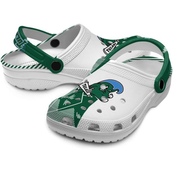 tulane green wave geometric background clog high quality