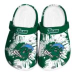 tulane green wave splatter graphics clog best selling
