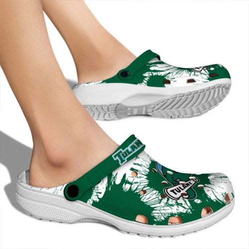 tulane green wave splatter graphics clog fashion forward
