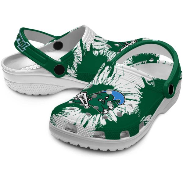 tulane green wave splatter graphics clog high quality