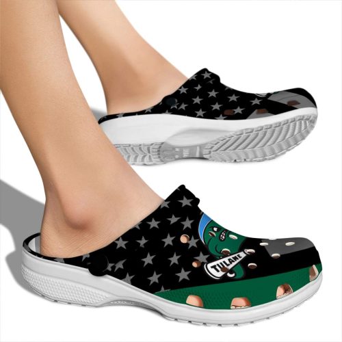 tulane green wave stellar stripes theme clog fashion forward