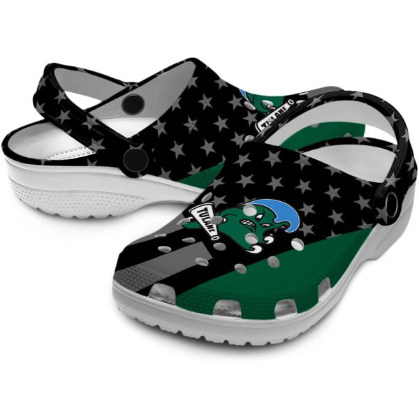 tulane green wave stellar stripes theme clog high quality