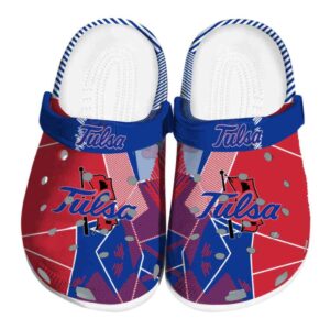 tulsa golden hurricane geometric background clog best selling