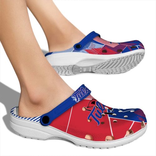 tulsa golden hurricane geometric background clog fashion forward