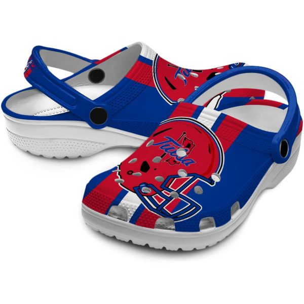 tulsa golden hurricane helmet stripes clog high quality