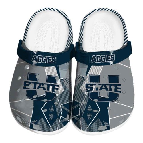 utah state aggies geometric background clog best selling