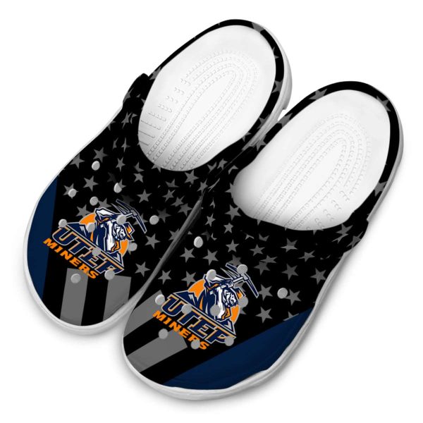 utep miners stellar stripes theme clog latest model