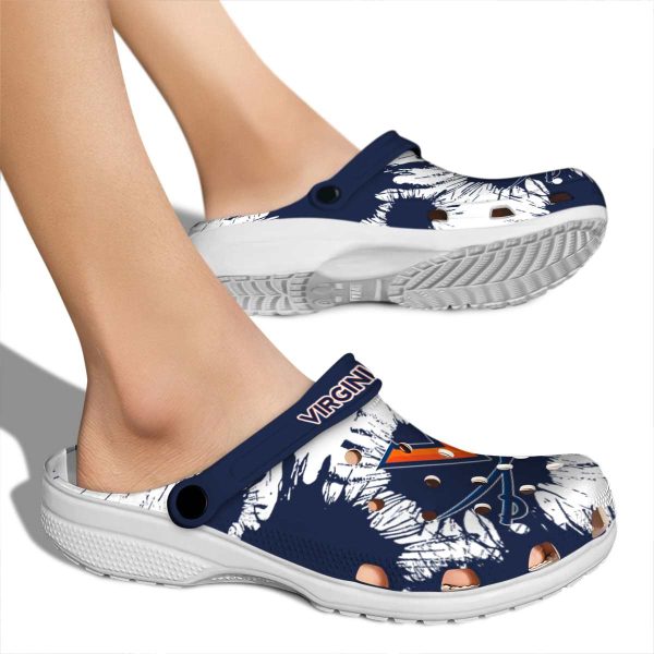 virginia cavaliers splatter graphics clog fashion forward