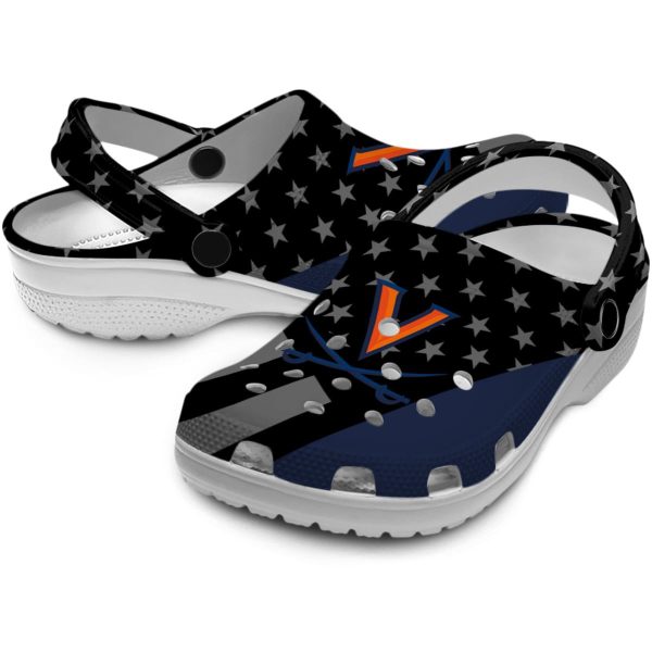 virginia cavaliers stellar stripes theme clog high quality