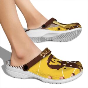 western michigan broncos geometric background clog fashion forward