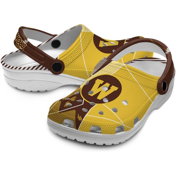 western michigan broncos geometric background clog high quality