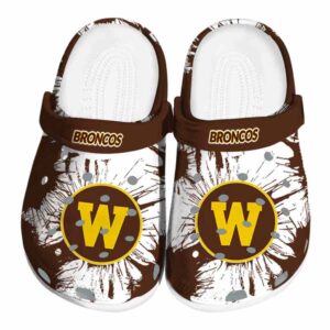 western michigan broncos splatter graphics clog best selling