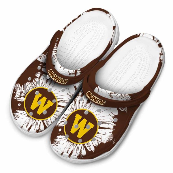 western michigan broncos splatter graphics clog latest model
