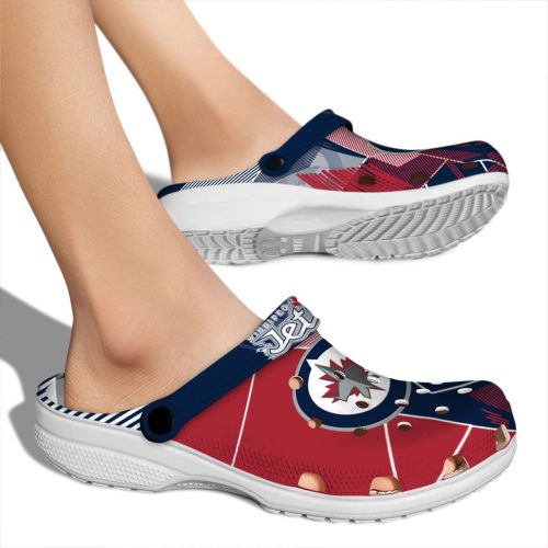 winnipeg jets geometric background clog fashion forward