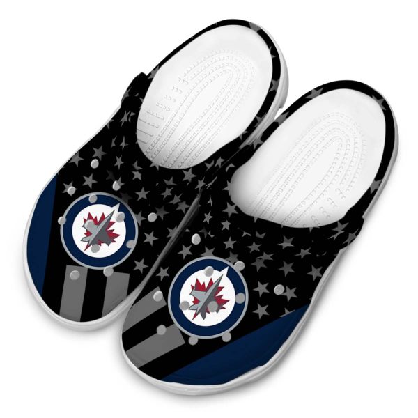 winnipeg jets stellar stripes theme clog latest model