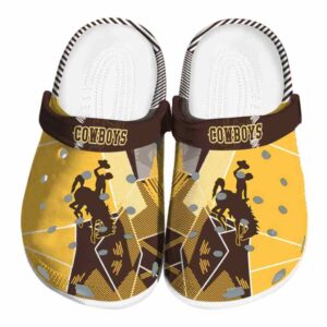 wyoming cowboys geometric background clog best selling