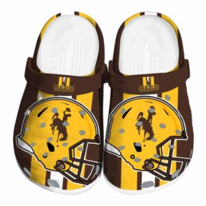wyoming cowboys helmet stripes clog best selling
