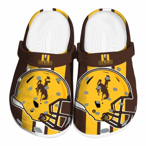 wyoming cowboys helmet stripes clog best selling