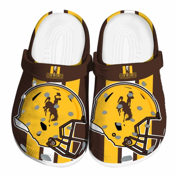 wyoming cowboys helmet stripes clog best selling
