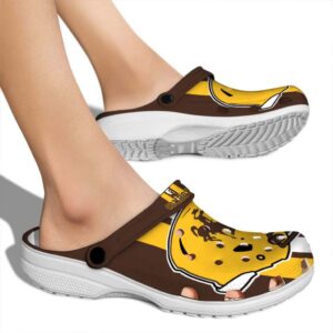 wyoming cowboys helmet stripes clog fashion forward