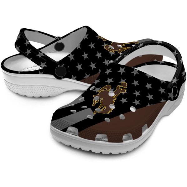 wyoming cowboys stellar stripes theme clog high quality
