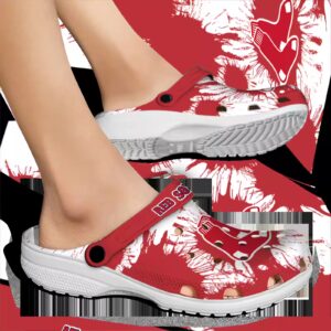 boston red sox splatter graphics clog fashion forward