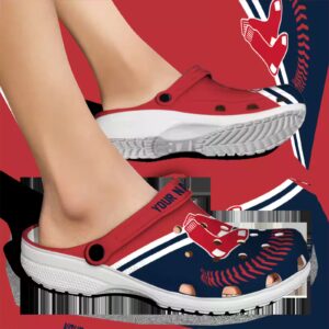 custom boston red sox baseball motif clog fashion forward