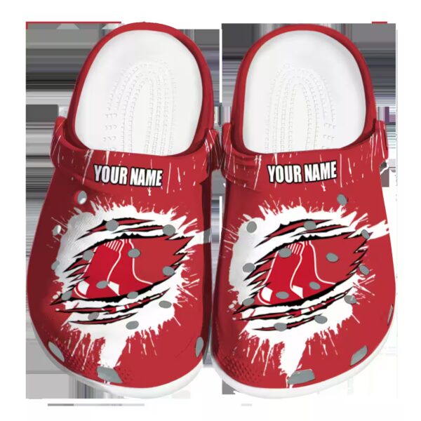 custom boston red sox splash motif background clog best selling
