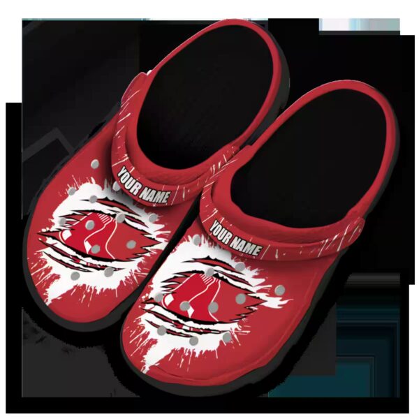 custom boston red sox splash motif background clog latest model