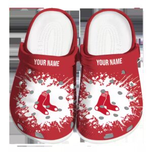 custom boston red sox splatter background clog best selling