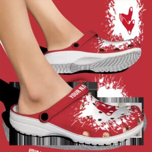 custom boston red sox splatter background clog fashion forward