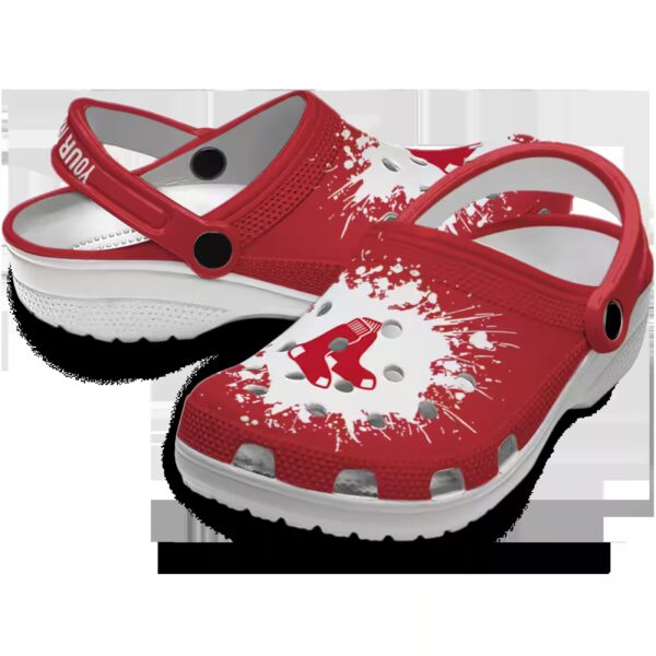 custom boston red sox splatter background clog high quality