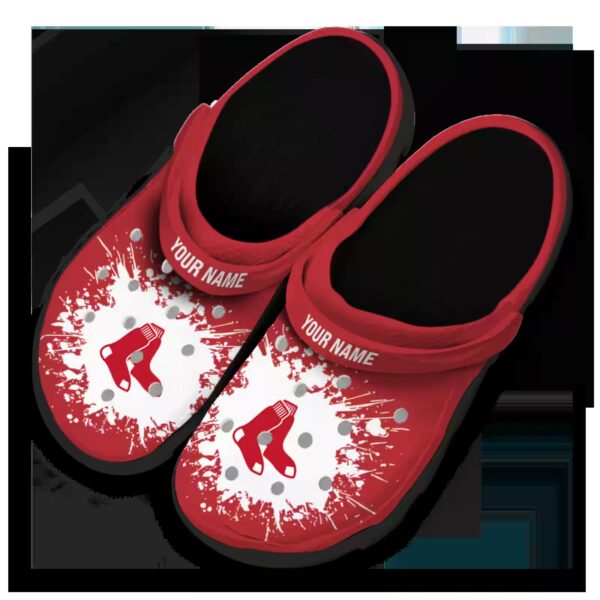 custom boston red sox splatter background clog latest model