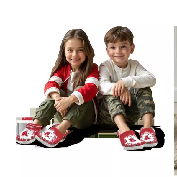 custom boston red sox splatter background clog trendy