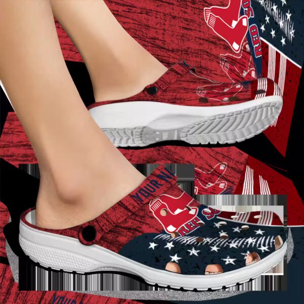 custom boston red sox star spangled side pattern clog fashion forward