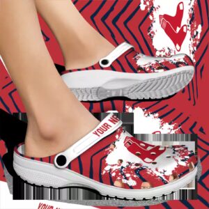 custom boston red sox zigzag paint burst clog fashion forward
