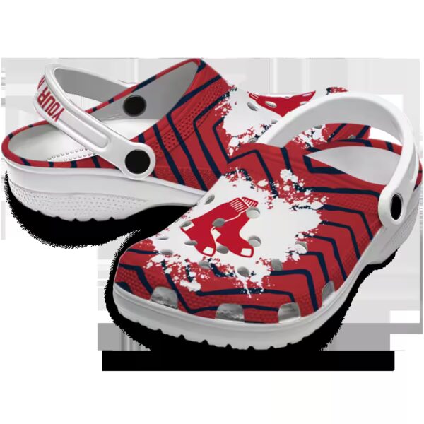 custom boston red sox zigzag paint burst clog high quality