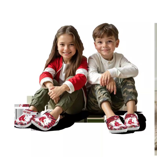custom boston red sox zigzag paint burst clog trendy