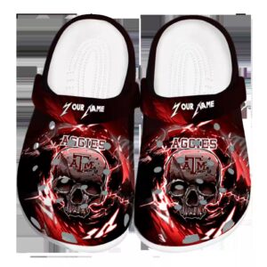 custom texas am aggies gothic skull clog best selling