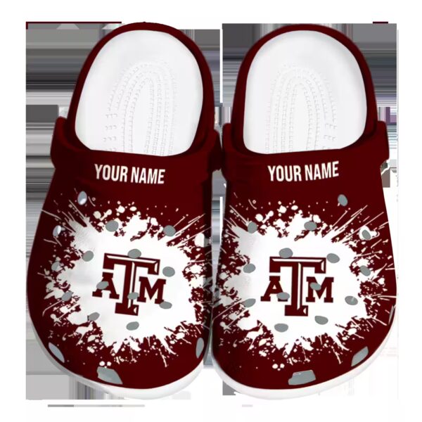 custom texas am aggies splatter background clog best selling