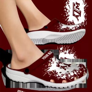 custom texas am aggies splatter background clog fashion forward