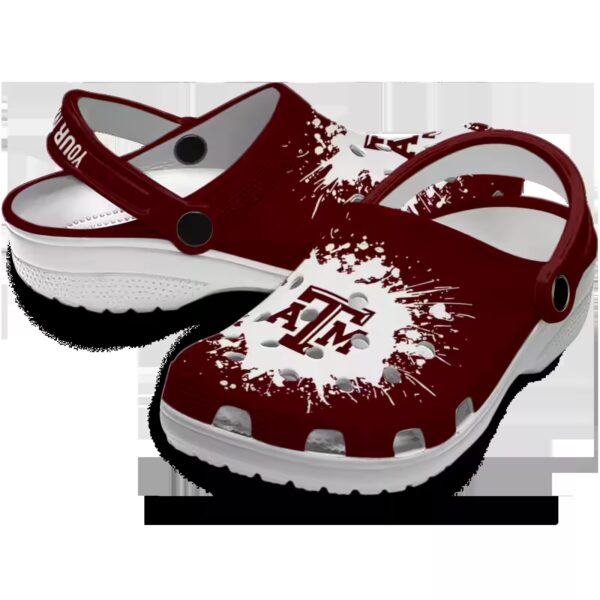 custom texas am aggies splatter background clog high quality