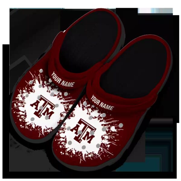 custom texas am aggies splatter background clog latest model