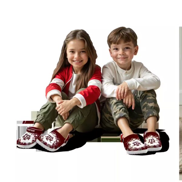 custom texas am aggies splatter background clog trendy