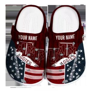 custom texas am aggies star spangled side pattern clog best selling