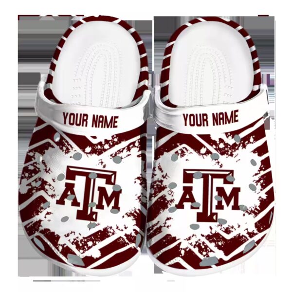 custom texas am aggies zigzag paint burst clog best selling