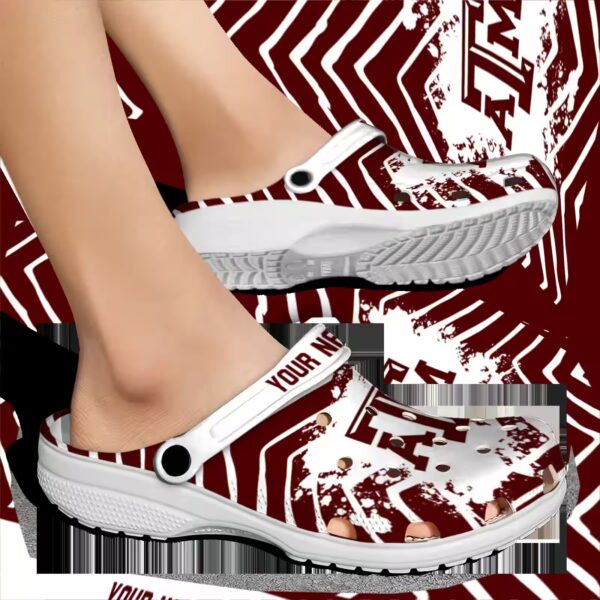custom texas am aggies zigzag paint burst clog fashion forward