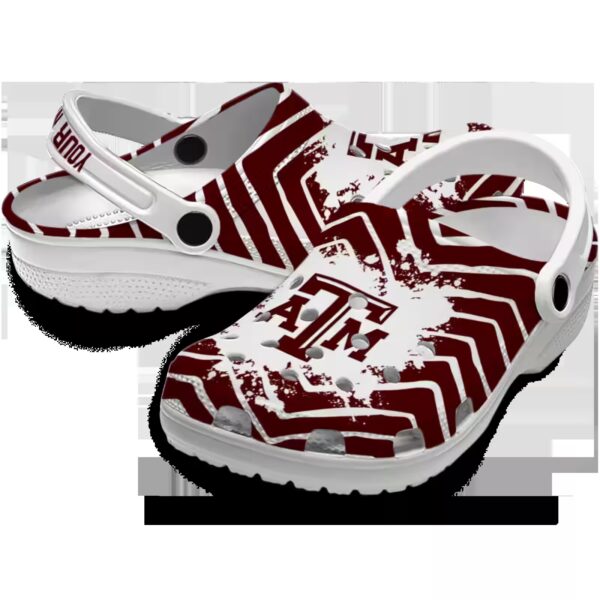 custom texas am aggies zigzag paint burst clog high quality