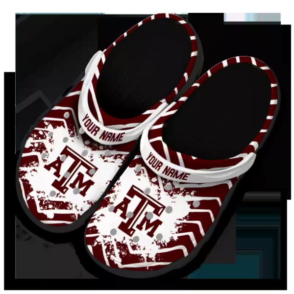 custom texas am aggies zigzag paint burst clog latest model