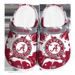 customized alabama crimson tide splatter pattern clog best selling